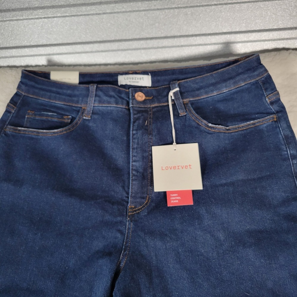 Lovervet Vervet Jean‎ Women 36x36(Actual 36x34Dark Indigo Wide Leg Tummy Control - Picture 4 of 16